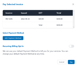 Pay Selected Invoice